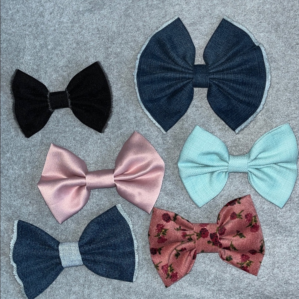 Kawaii Coquette Hairbow Bundle Lot Preppy Cottagecore Fabric - Picture 10 of 10